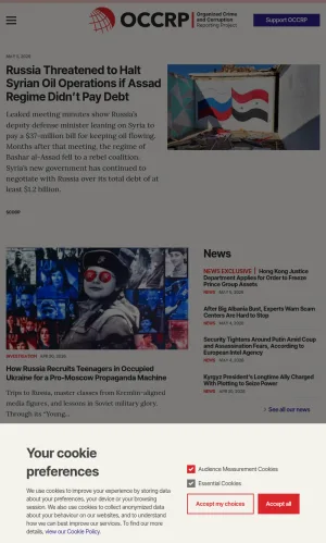 Organized Crime and Corruption Reporting Project screenshot