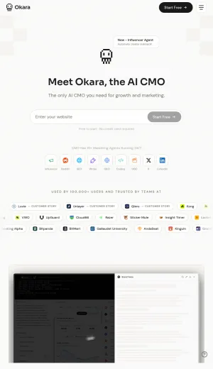 Okara AI Marketing Automation and Virtual CMO Platform screenshot