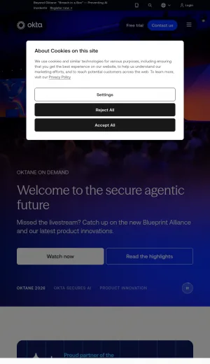 Okta Identity and Access Management Platform screenshot