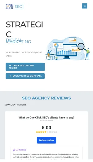 One Click SEO Agency for Search Optimization and Digital Marketing screenshot