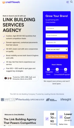 One Little Web Link Building Agency screenshot