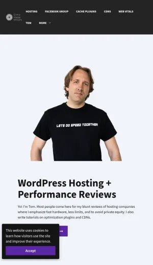 WordPress Hosting Reviews and Site Speed Optimization screenshot