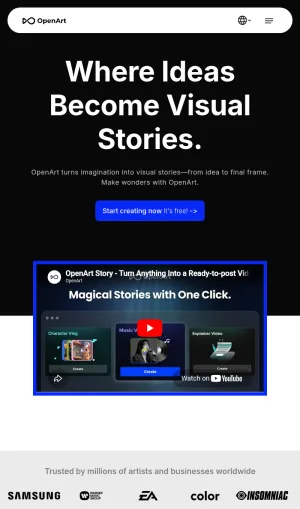 OpenArt AI Creative Generation Platform screenshot