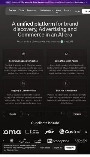 OptimizeGEO AI Search Visibility Platform screenshot