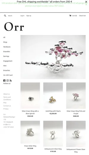 Orr Handmade Designer Jewelry from Iceland screenshot