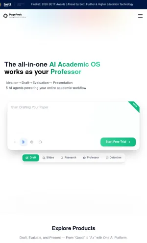 PagePeek AI Academic Research and Writing Tools screenshot