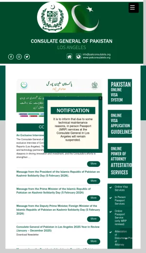 Consulate General of Pakistan in Los Angeles screenshot