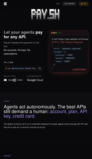 Pay As You Go API Access for AI Agents and Developer Tools screenshot