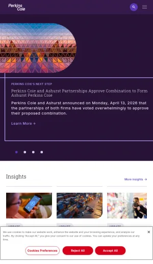 Perkins Coie Law Firm screenshot