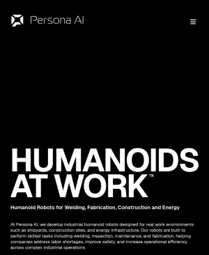 Persona AI Industrial Humanoid Robots for Heavy Industry screenshot