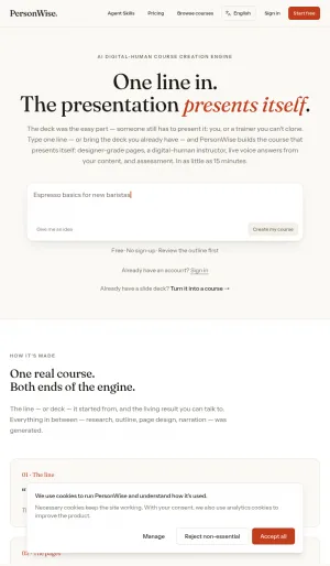 PersonWise AI Interactive Course Creator screenshot