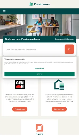 Persimmon Homes UK New Homes and House Sales screenshot