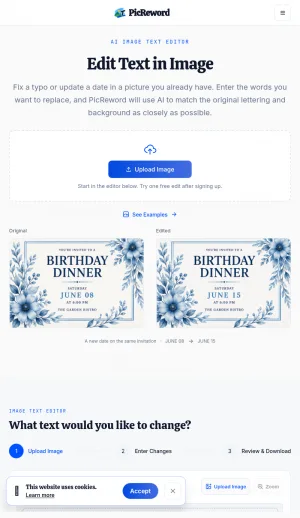 PicReword AI Image Text Editor screenshot