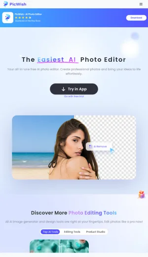 PicWish AI Photo Editor and Background Remover screenshot