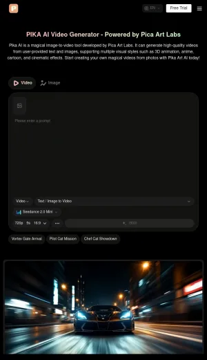 Pika AI Video Generator screenshot