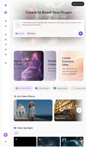 PicLumen AI Image and Video Creation Studio screenshot