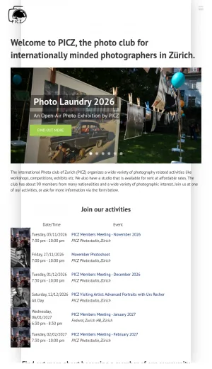 PICZ International Photo Club Zurich screenshot