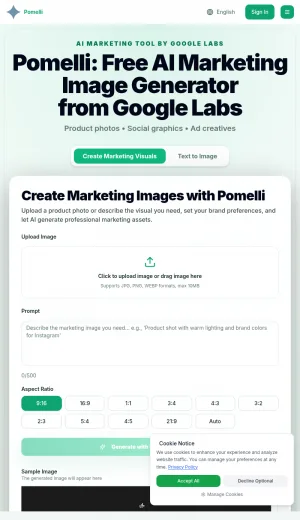 Pomelli AI Marketing Image Generator screenshot