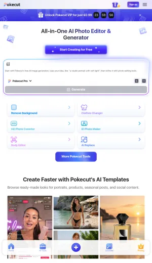 Pokecut AI Photo Editor and Image Generator screenshot