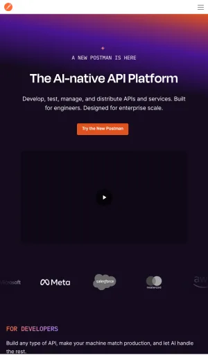 Postman AI Native API Development and Management Platform screenshot
