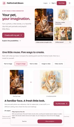 AI Pet Portrait and Video Generator screenshot