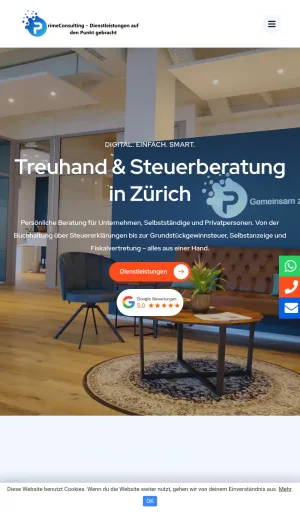 PrimeConsulting Zurich Fiduciary and Tax Advisory screenshot