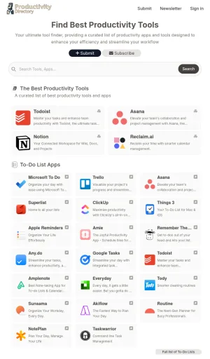 Productivity Tools Directory screenshot
