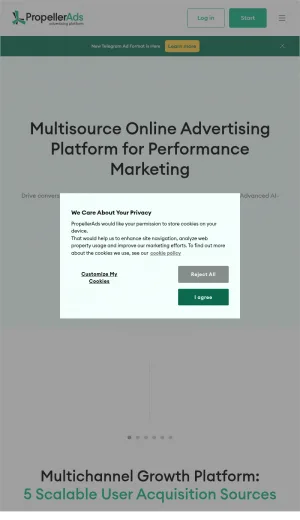 PropellerAds Performance Marketing Platform screenshot