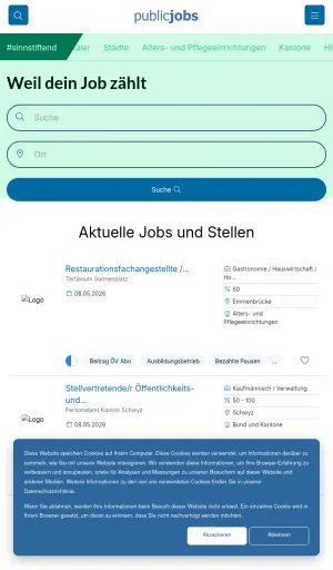 Public Sector Jobs in Switzerland screenshot