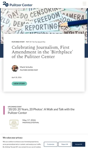 Pulitzer Center for Investigative Journalism screenshot