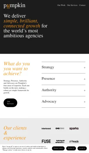 Pumpkin PR Communications and Agency Growth Strategy screenshot
