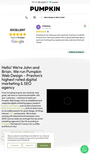 Pumpkin Web Design Preston Digital Marketing Agency screenshot