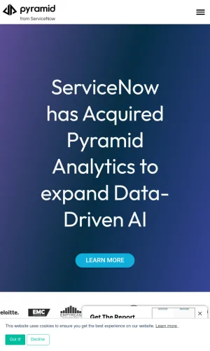 Pyramid Analytics Business Intelligence and AI Analytics Platform screenshot