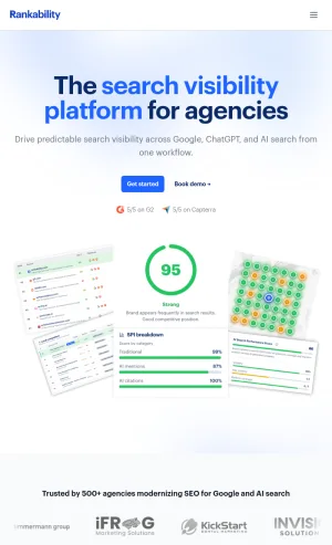 Rankability Search Visibility Software for Agencies screenshot