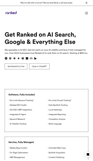 Ranked AI SEO and PPC Services for Agencies and Businesses screenshot
