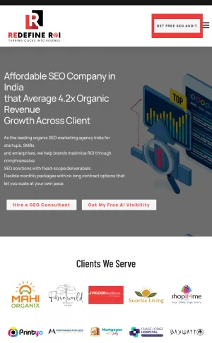 Redefine ROI SEO and AI Search Visibility Services screenshot