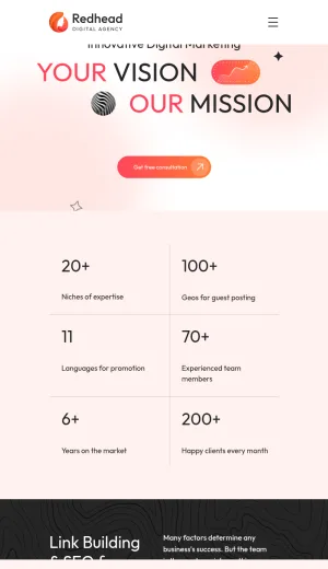 Redhead Digital SEO and Link Building Agency screenshot