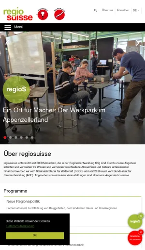 Swiss Regional Development Platform screenshot