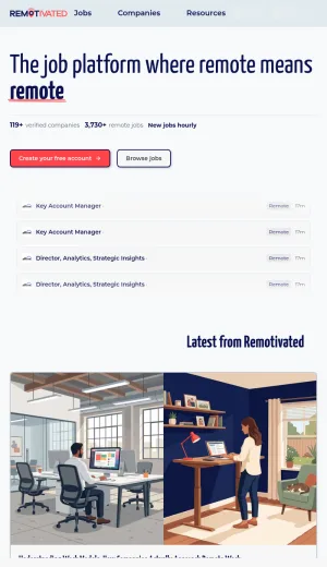Remotivated Remote Jobs and Company Profiles screenshot