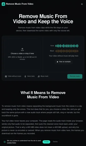 Remove Music From Video screenshot