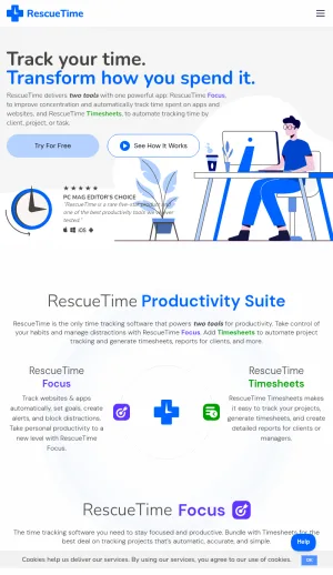 RescueTime Productivity Time Tracking and Timesheets Software screenshot