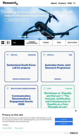 Research Swiss: International Science and Technology Collaboration screenshot