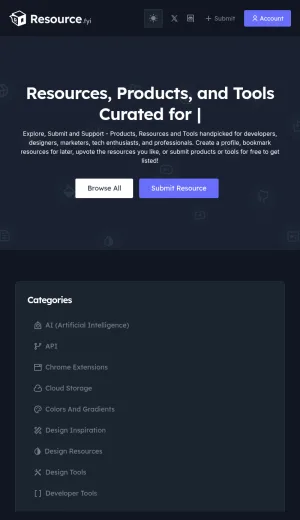 Curated Tools and Resources Directory for Tech Professionals screenshot