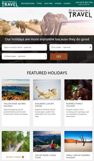 Responsible Travel: Sustainable Holiday Bookings and Guided Trips screenshot