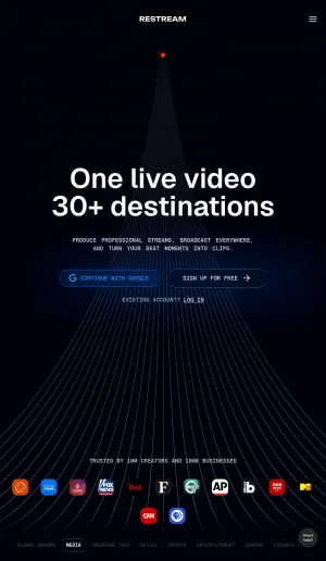 Restream Live Video Streaming and Multistreaming Platform screenshot
