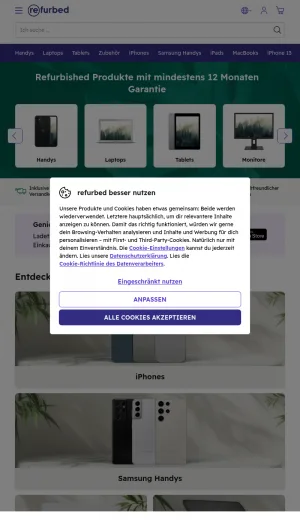 Refurbed Switzerland Marketplace for Refurbished Electronics and Goods screenshot