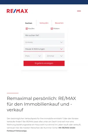 REMAX Switzerland Real Estate Brokerage and Property Services screenshot