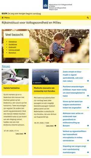 Dutch National Institute for Public Health and the Environment screenshot