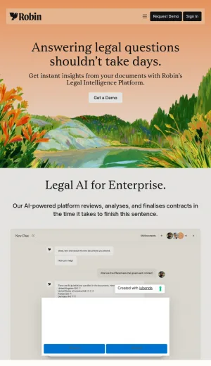 Robin Legal AI Contract Review Platform screenshot
