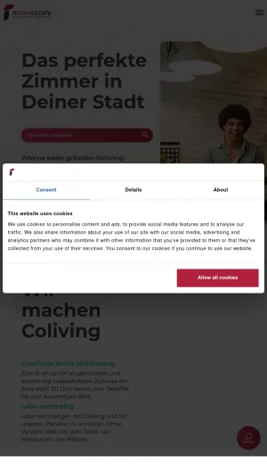 Room Estate Furnished Co Living Rooms in Switzerland screenshot